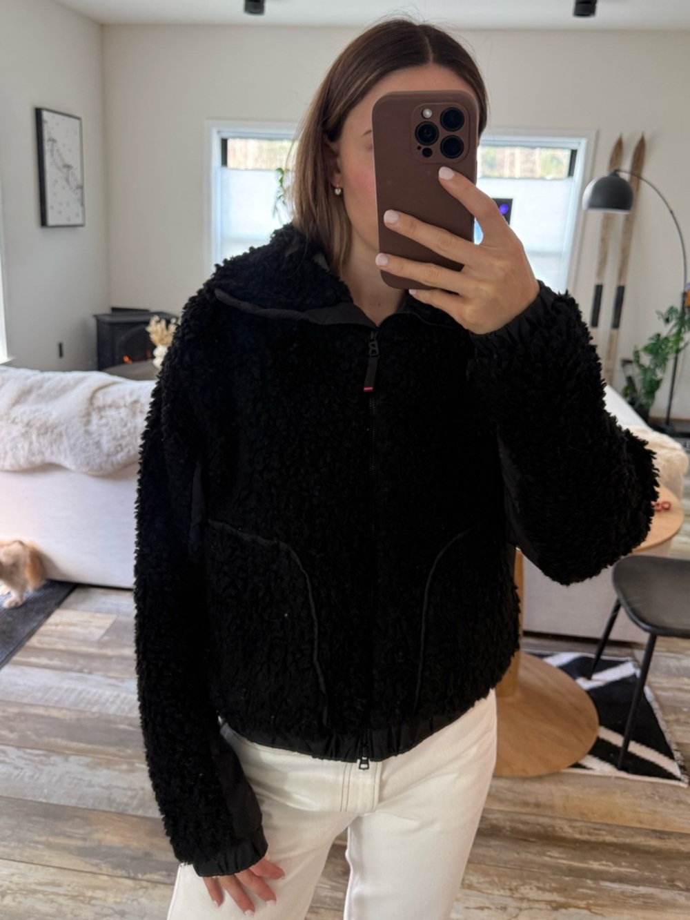 Bogner Fire+Ice Black Sherpa Zip-Up Jacket for Women